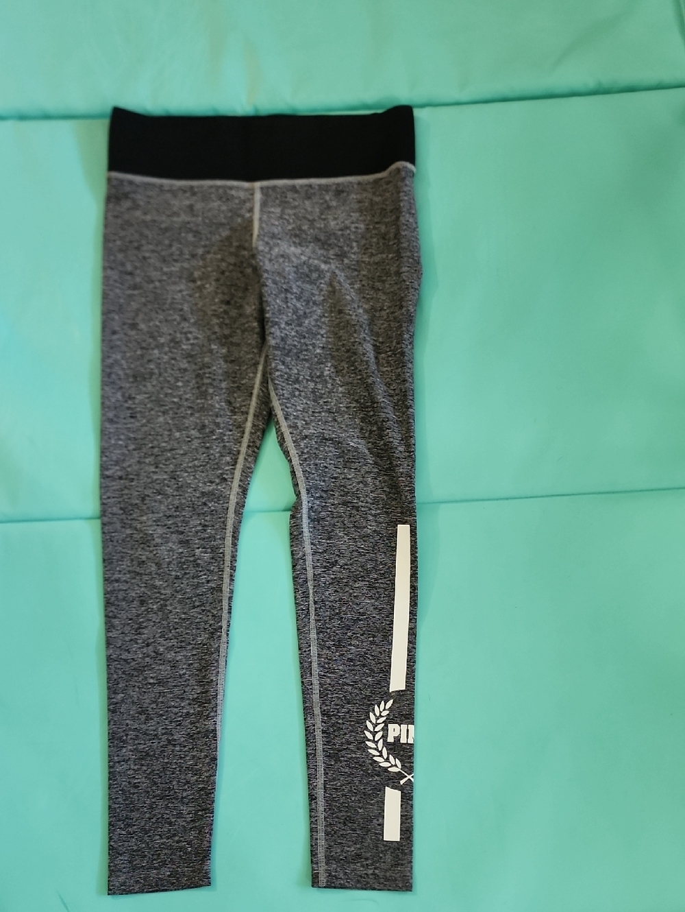 PINK Victoria's Secret Grey Yoga Pants with Black Waistband